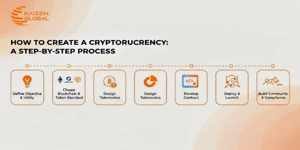 This image depicts How to Create a Cryptocurrency: A Step-by-Step
                        Process