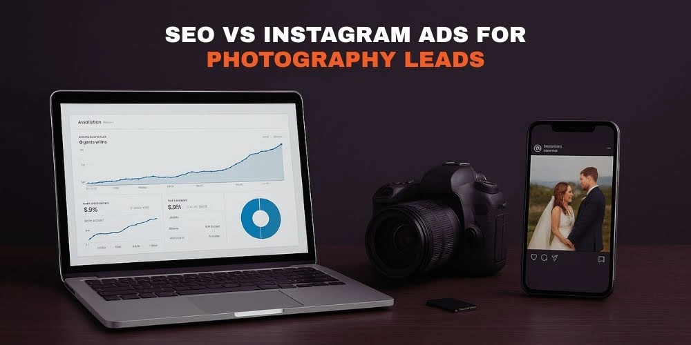 This image depicts  SEO vs. Instagram Ads for Photography Leads: